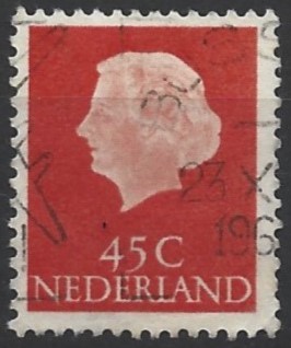 New effigy of the queen (definitive issue): Juliana in profile: 45 cent bright red