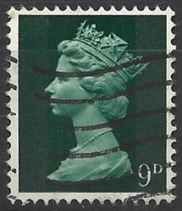 Elizabeth II: 9d winchester green (design): photogravure (Harrison & Sons)